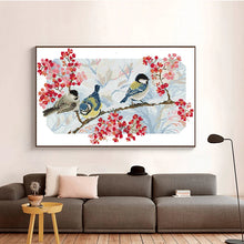 Load image into Gallery viewer, Three Birds Pattern Cross Stitch Kit 14ct White Canvas - AIMDIY
