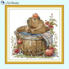 Load image into Gallery viewer, Groundhog Cartoon Animal Pattern Cross Stitch Kit – DIY Craft for Kids &amp; Beginners
