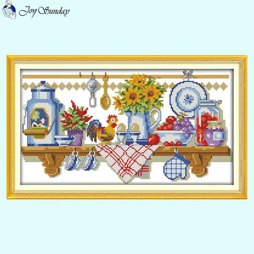 Kitchen Corner Still Life Cross Stitch Kit - AIMDIY