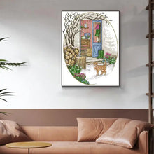 Load image into Gallery viewer, Kitten at the door Animal Cross Stitch Kit DIY Gifts - AIMDIY
