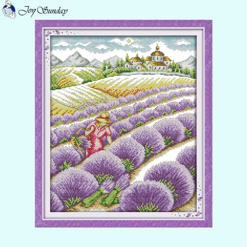 Lavender Garden Scenery Pattern - AIMDIY