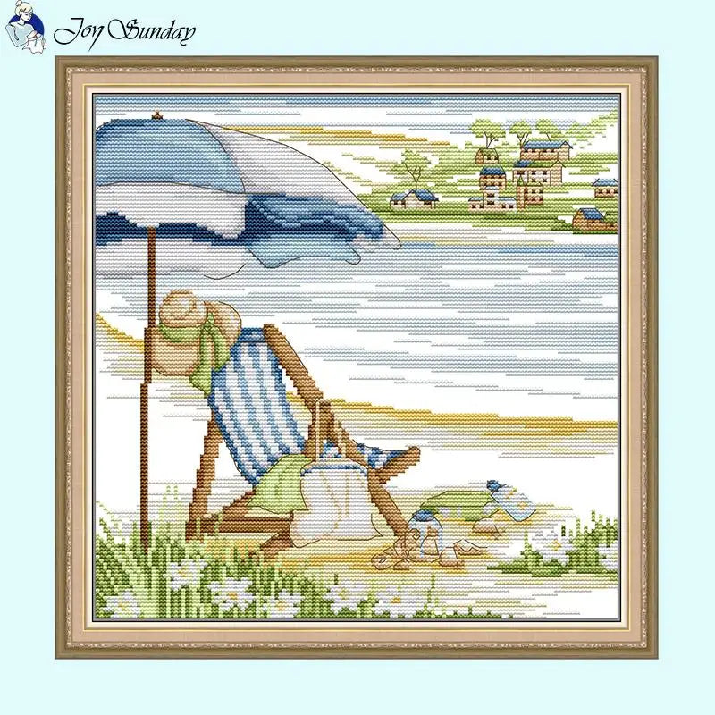 Leisure Time Landscape - Cross Stitch Kit - AIMDIY