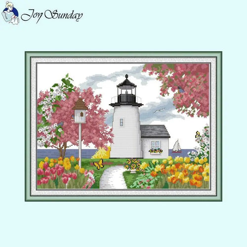 Lighthouse Scenery Needlework Embroidery - AIMDIY