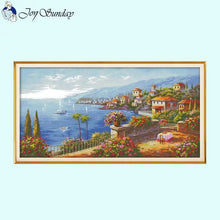 Load image into Gallery viewer, Mediterranean Landscape - Joy Sunday Cross Stitch - AIMDIY
