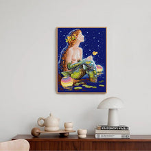 Load image into Gallery viewer, Mermaid Under The Starry Sky Character Pattern Cross Stitch - AIMDIY
