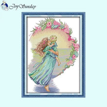 Load image into Gallery viewer, Precious Moments Cross Stitch Mom and Child Character - AIMDIY
