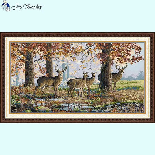 Moose Under the Oak Stitch Tree Animal Patterns - AIMDIY