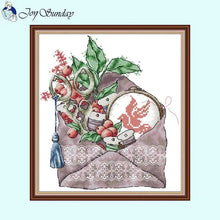 Load image into Gallery viewer, Needle and Thread Bag Still Life Printed Cross Stitch Kit - AIMDIY
