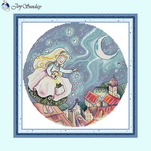 Night Elf Cartoon Character 11ct Cross Stitch Kit - AIMDIY