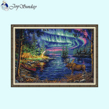 Load image into Gallery viewer, Northern Lights Counted Cross Stitch Kit - AIMDIY
