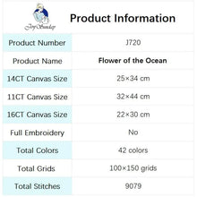 Load image into Gallery viewer, Ocean Flower Floral Pattern Stamped Cross Stitch Kits - AIMDIY
