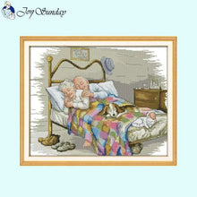 Load image into Gallery viewer, Old Couple Joy Sunday Character Cross Stitch Kits - AIMDIY
