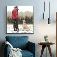 Load image into Gallery viewer, Old Man and Dog Cross Stitch - AIMDIY
