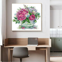 Load image into Gallery viewer, Floral Paeonia suffruticosa Joy Sunday Cross Stitch - AIMDIY
