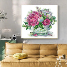 Load image into Gallery viewer, Floral Paeonia suffruticosa Joy Sunday Cross Stitch - AIMDIY
