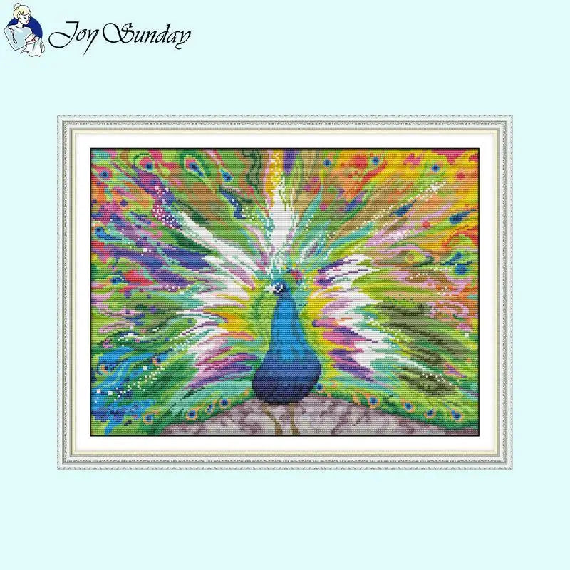 Peacock Open Screen Animal Cross Stitch Embroidery Kits - AIMDIY