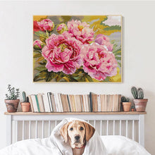 Load image into Gallery viewer, Joy Sunday Pink Peony Cross Embroidery - AIMDIY
