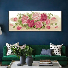 Load image into Gallery viewer, Pink Roses Flower Pattern Cross Stitch Embroidery - AIMDIY
