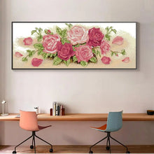 Load image into Gallery viewer, Pink Roses Flower Pattern Cross Stitch Embroidery - AIMDIY
