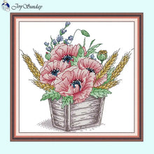 Load image into Gallery viewer, Poppy Flower Pot DIY Floral Pattern Cross Stitch Kits - AIMDIY
