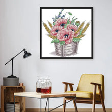 Load image into Gallery viewer, Poppy Flower Pot DIY Floral Pattern Cross Stitch Kits - AIMDIY
