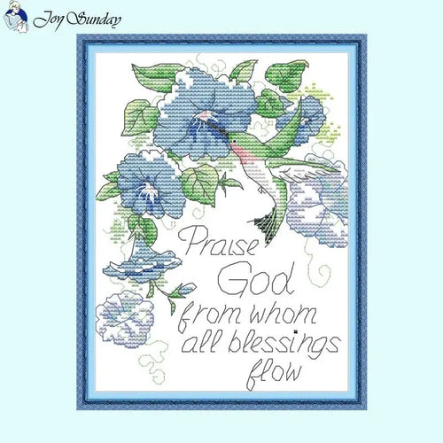 Praise God Blue Flower - AIMDIY