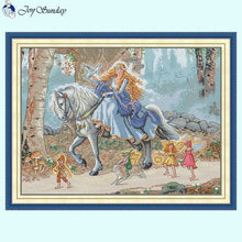 Load image into Gallery viewer, Princess Outing Cartoon Character Pattern X Stitch Kits - AIMDIY
