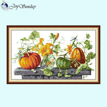 Load image into Gallery viewer, Pumpkin Pattern Series Cross Stitch Kit - AIMDIY
