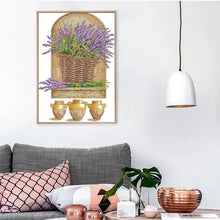 Load image into Gallery viewer, Purple Lavender Floral Pattern -  Cross Stitch - AIMDIY
