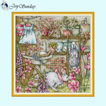 Load image into Gallery viewer, Rabbit&#39;s Garden Joy Sunday Animal Pattern Cross Stitch DIY Crafts - AIMDIY
