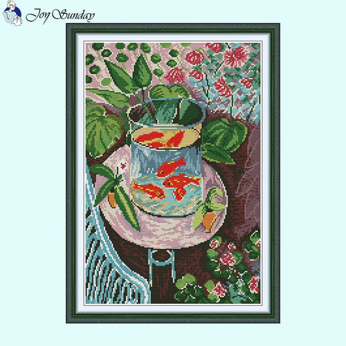 Red Fish Cross Stitch Embroidery Kits - AIMDIY