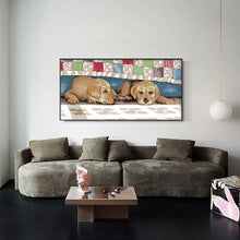 Load image into Gallery viewer, Resting Two Puppies Animal Printed Joy Sunday Cross Stitch Kit - AIMDIY
