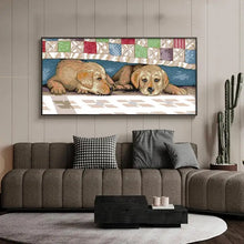 Load image into Gallery viewer, Resting Two Puppies Animal Printed Joy Sunday Cross Stitch Kit - AIMDIY
