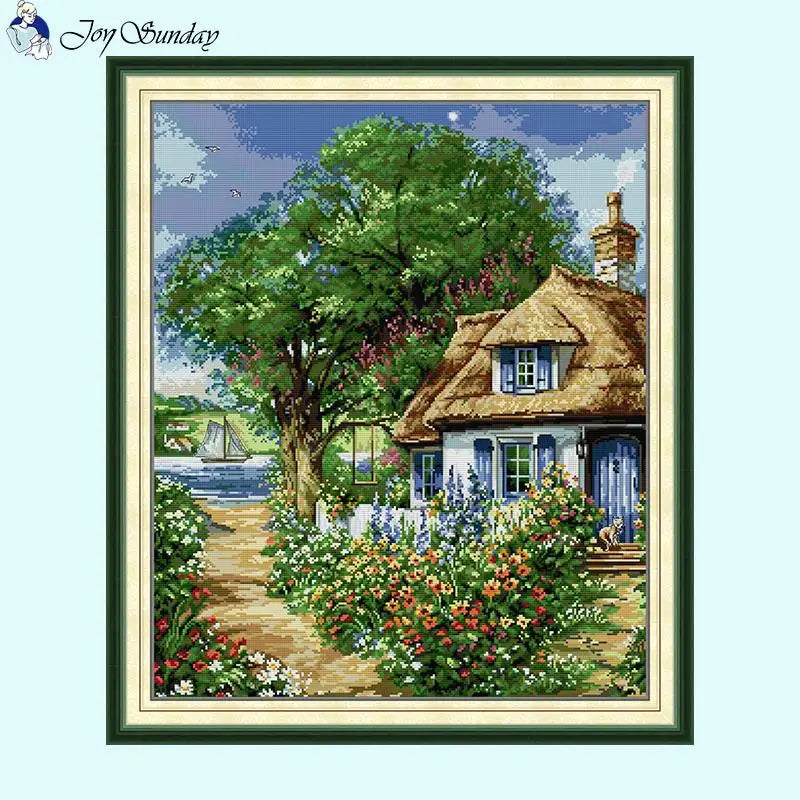 River Cottage - Joy Sunday Stamped Cross Stitch - AIMDIY