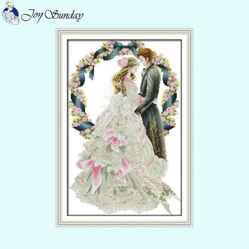 Valentine Cross Stitch Royal Wedding Couple Character Patterns - AIMDIY