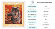 Load image into Gallery viewer, Wolf Animal Patterns Cross Stitch Kit - AIMDIY
