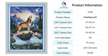 Load image into Gallery viewer, Wolf Animal Patterns Cross Stitch Kit - AIMDIY
