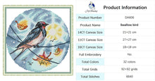 Load image into Gallery viewer, DIY Bird Series Cross Stitch Kit - Stamped Canvas 11ct, 14ct, 16ct for Handmade Embroidery Gifts
