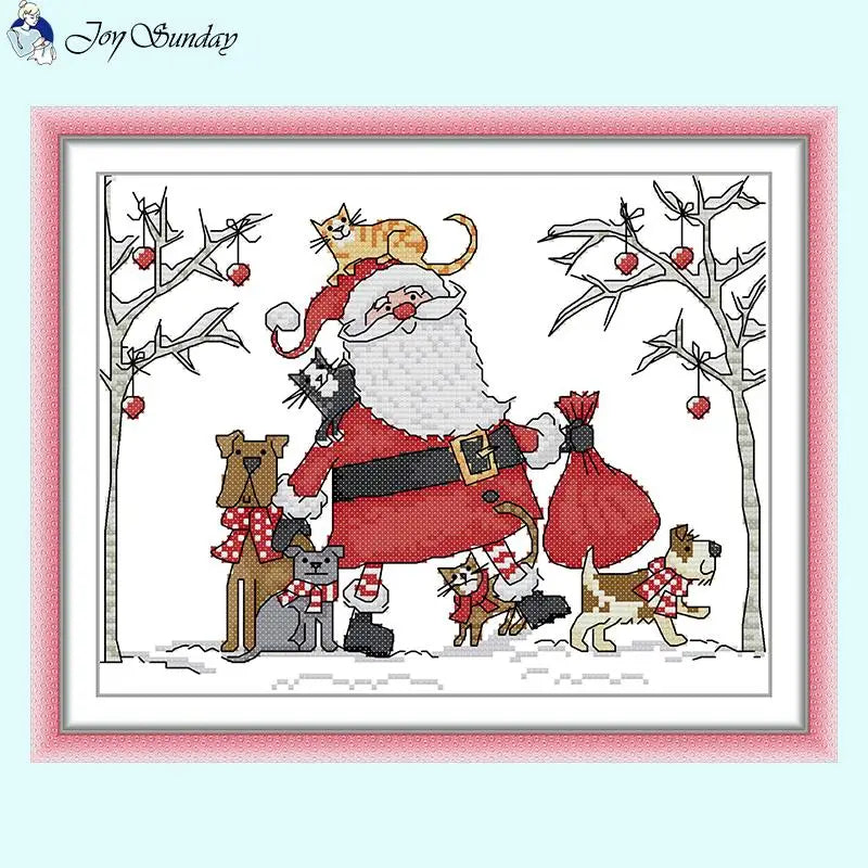 Santa Claus Cross Stitch Kits Needlework Embroidery Gifts - AIMDIY