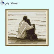 Load image into Gallery viewer, Seaside Couple Back DIY Character Stitch Kit - AIMDIY
