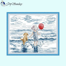 Load image into Gallery viewer, Seaside Kids and Puppies - AIMDIY
