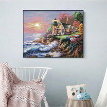 Load image into Gallery viewer, Seaside Lighthouse - Cross Stitch - AIMDIY
