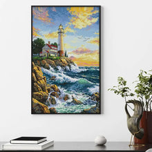 Load image into Gallery viewer, Cross Stitch Kit Joy Sunday Seaside Lighthouse - AIMDIY
