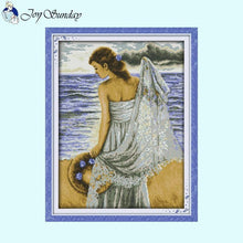 Load image into Gallery viewer, Seaside Maiden Joy Sunday Counted - AIMDIY
