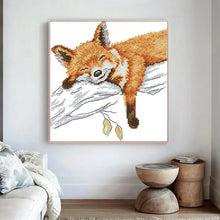 Load image into Gallery viewer, Sleeping Fox - Animal Pattern Cross Stitch - AIMDIY
