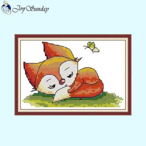 Sleeping Little Fox Cartoon Animals - AIMDIY