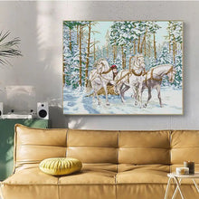 Load image into Gallery viewer, Snow Carriage Winter Animal Patterns Cross Stitch - AIMDIY
