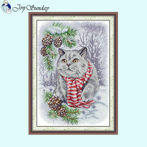 Snowy Blue Cat - AIMDIY