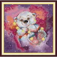 Load image into Gallery viewer, Starry Bear Cartoon Printed Cross Stitch - AIMDIY
