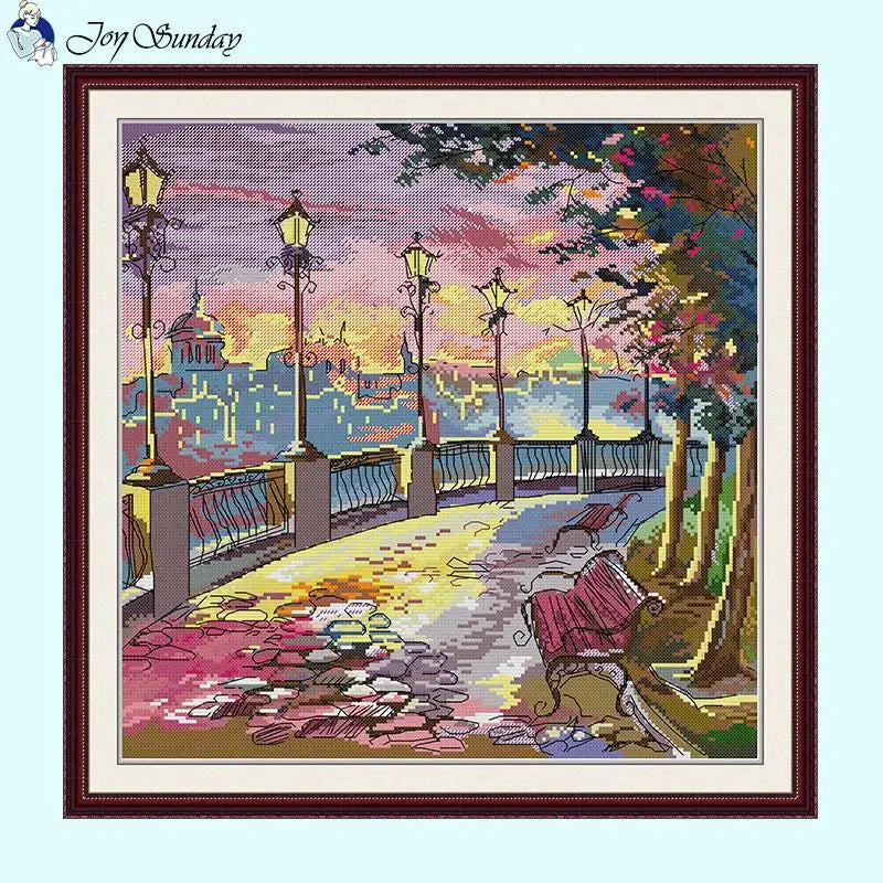 Street Lamp - DIY Scenery Pattern Cross Stitch Kit - AIMDIY